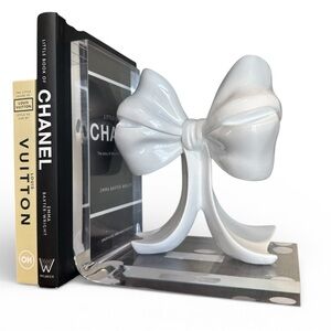 Elegant White Bow Book End